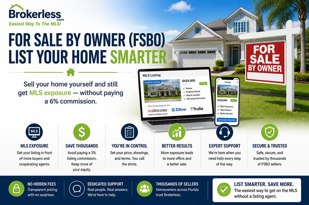 For Sale By Owner (FSBO) MLS Listing Guide by Brokerless